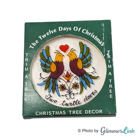 SNP Other - Vintage Trim A Tree SNP Two Turtle Doves Painted Art IOB Ornament